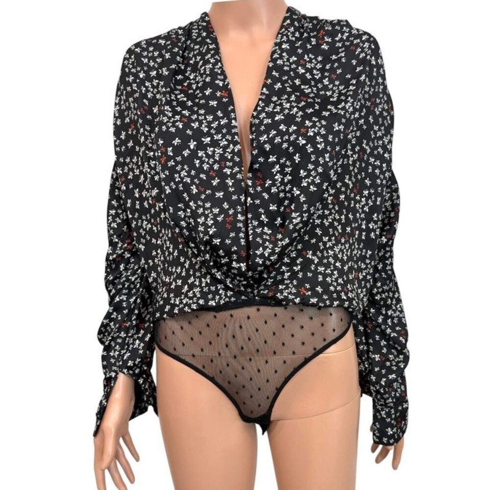 Intimately Free People XS Ladylike butterfly v neck front bodysuit TLS2 3587